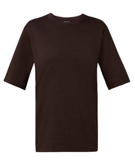 Elevated Cotton Longline Tee - Espresso Brown