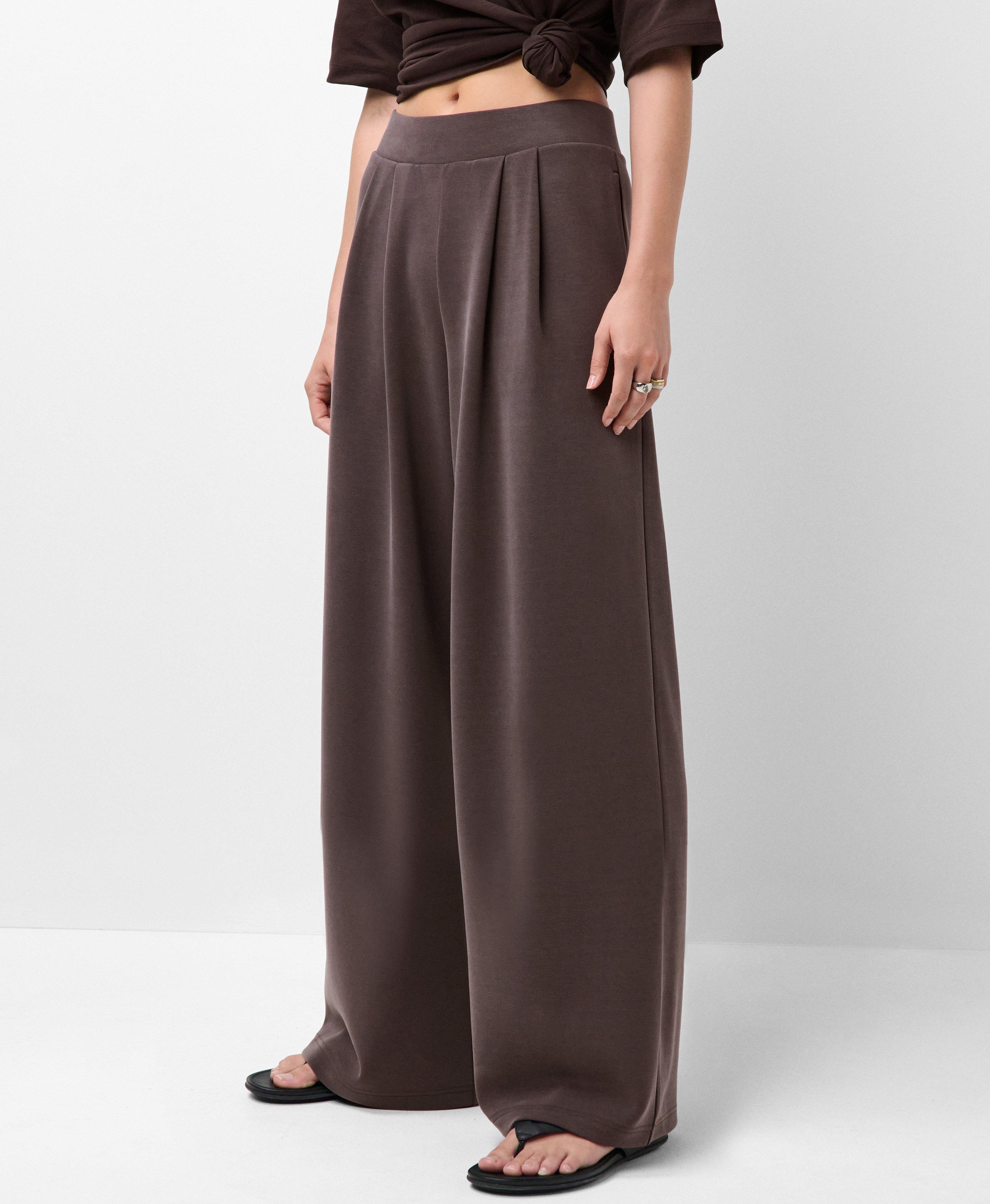 Sand Wash Wide Leg Pants - Espresso Brown