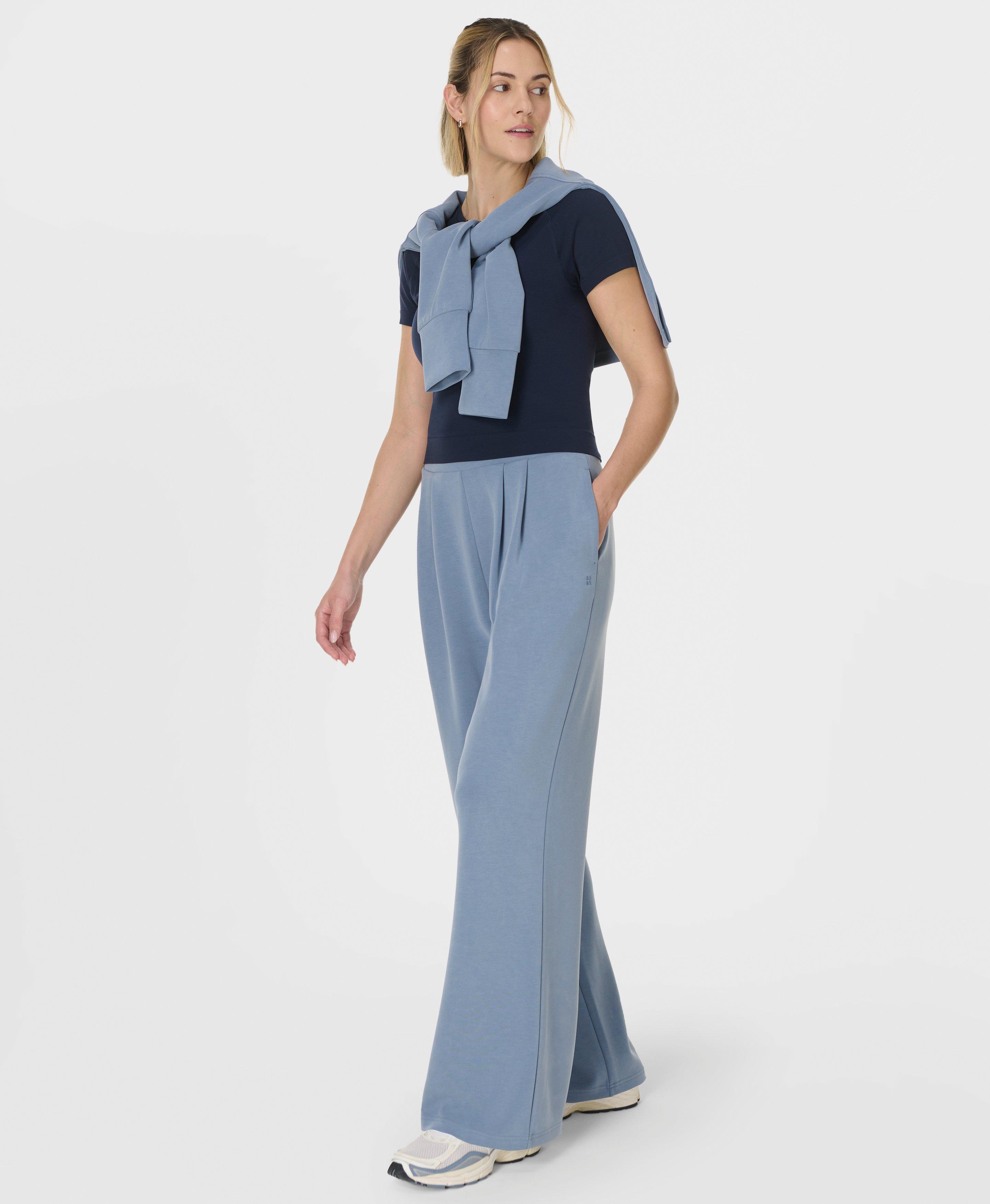 Sand Wash Wide Leg Pants - Luxe Blue