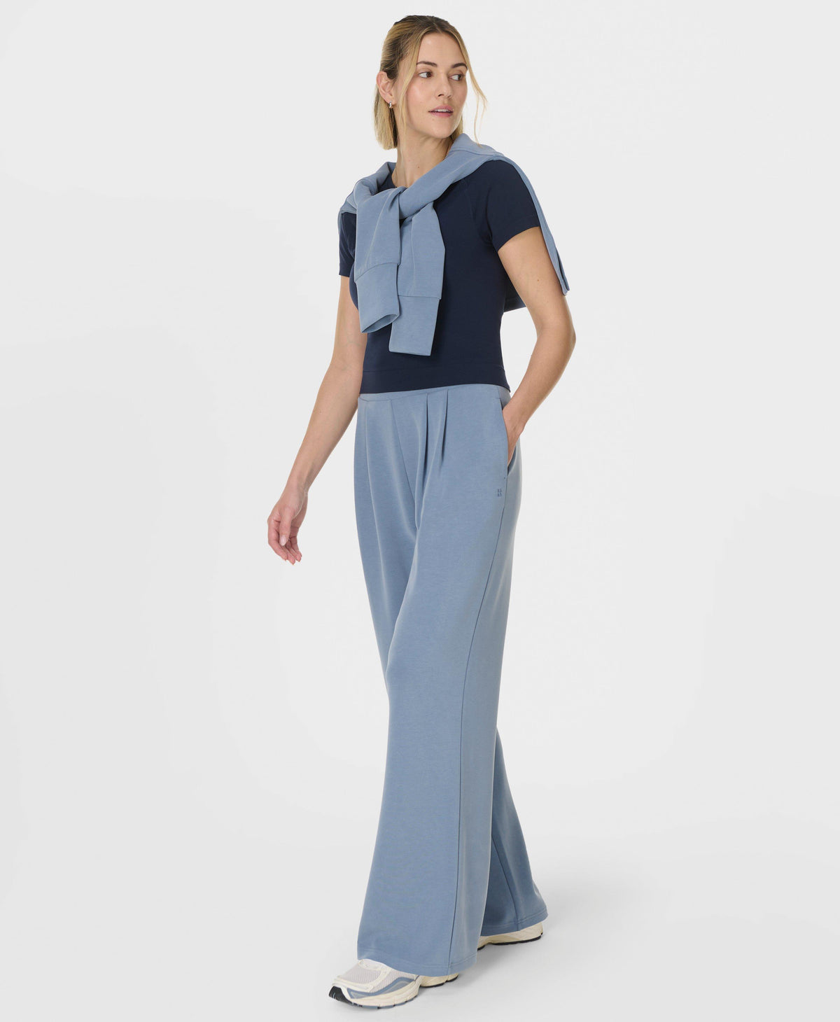Sand Wash Wide Leg Pants - Luxe Blue