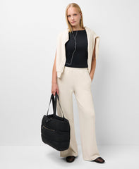Sand Wash Wide Leg Pintuck Pant - Ecru Beige