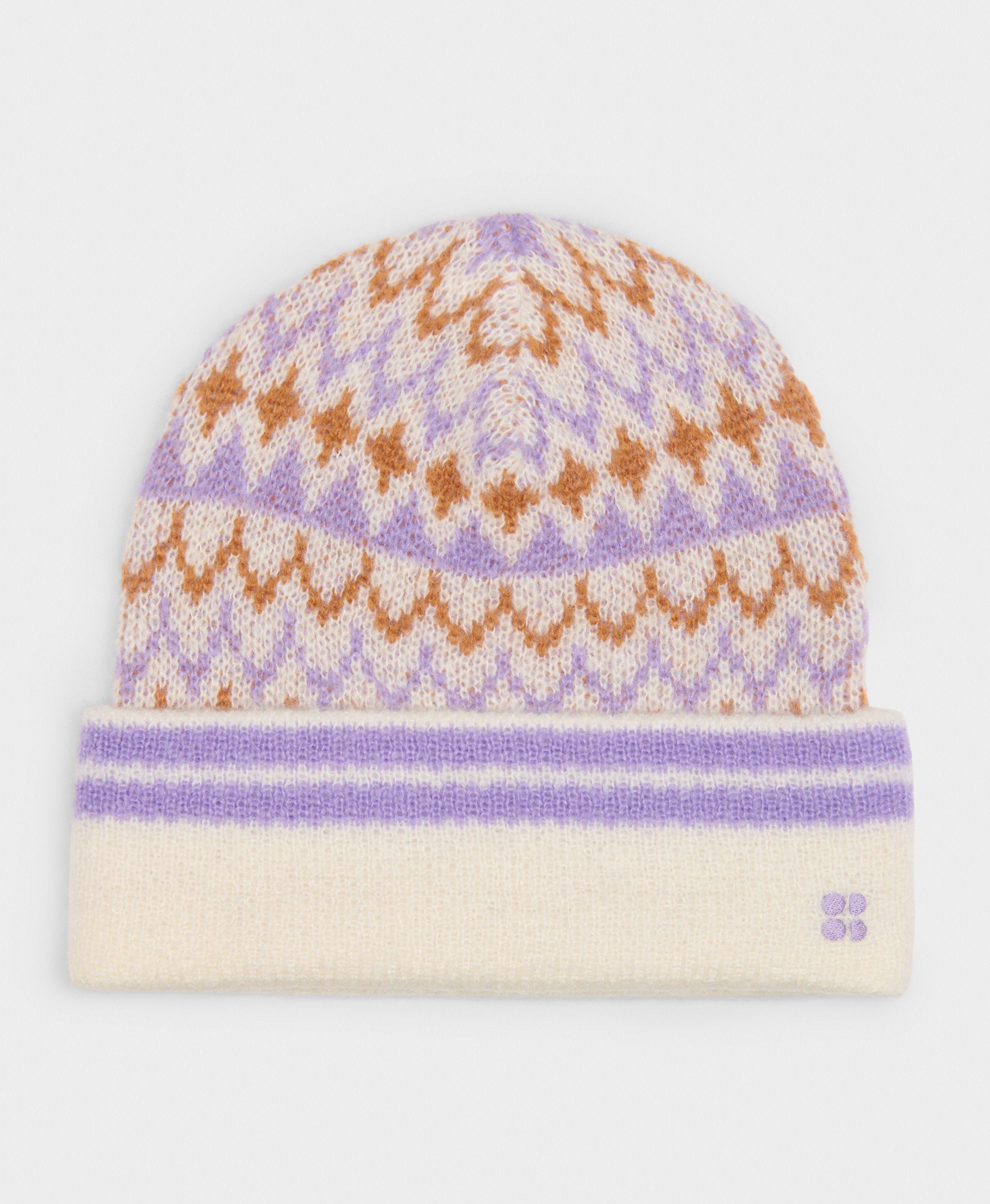 Highland Fair Isle Beanie - Purple Geo Hat Jacquard