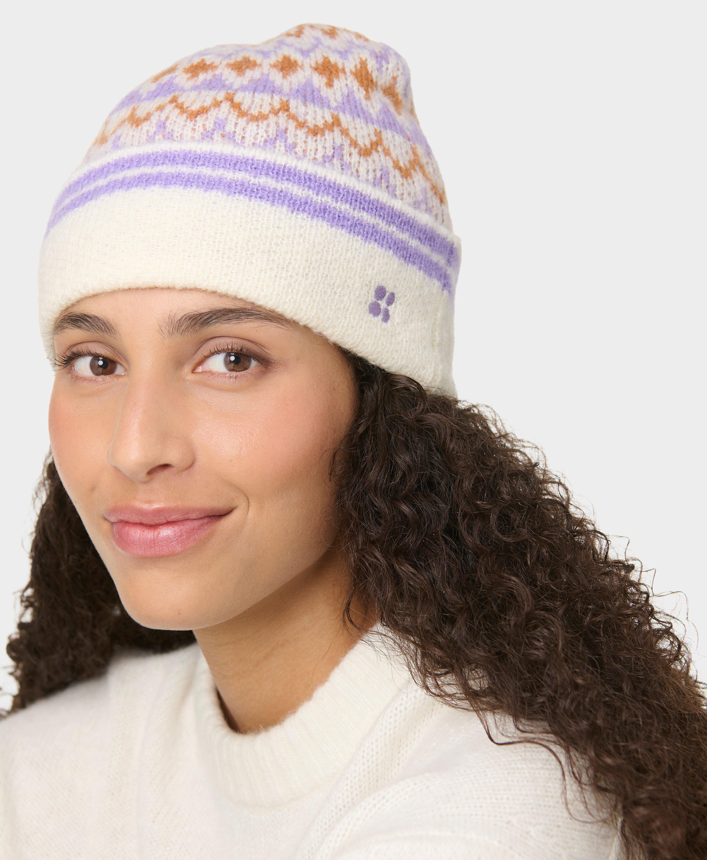 Highland Fair Isle Beanie - Purple Geo Hat Jacquard