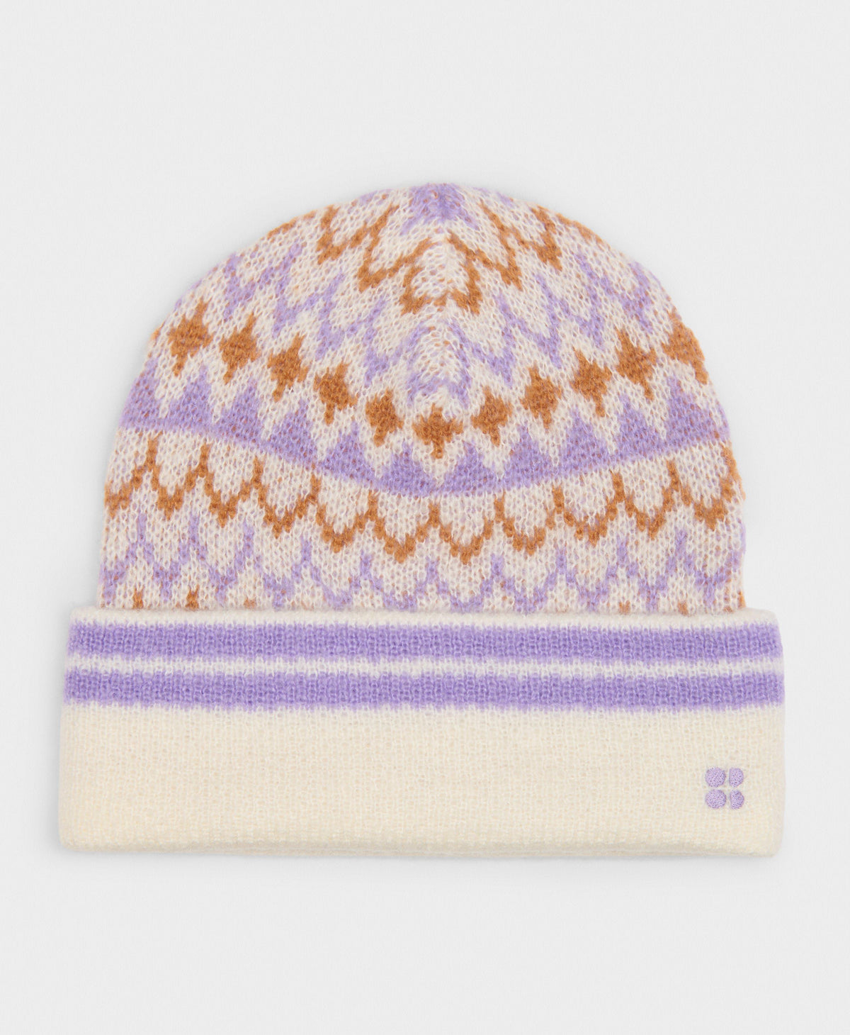 Highland Fair Isle Beanie - Purple Geo Hat Jacquard