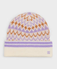 Highland Fair Isle Beanie - Purple Geo Hat Jacquard