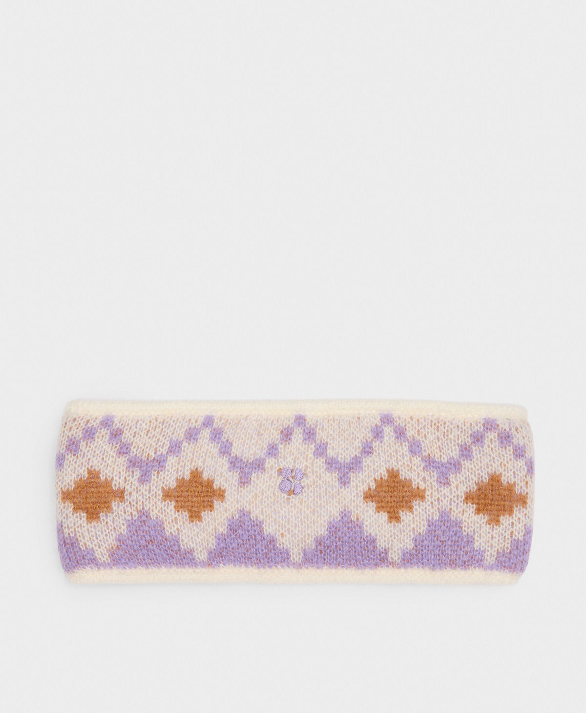 Highland Fair Isle Earwarmer - Purple Geo Band Jacquard