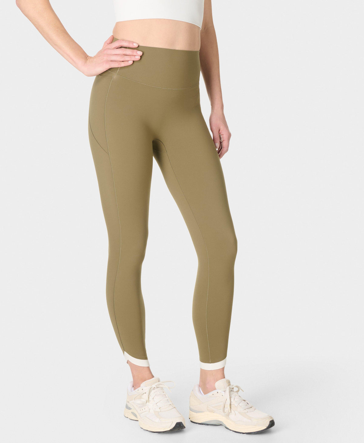 Power 7/8 Tulip Hem UltraSculpt Leggings - Agave Green Lily White - 7/8 Length
