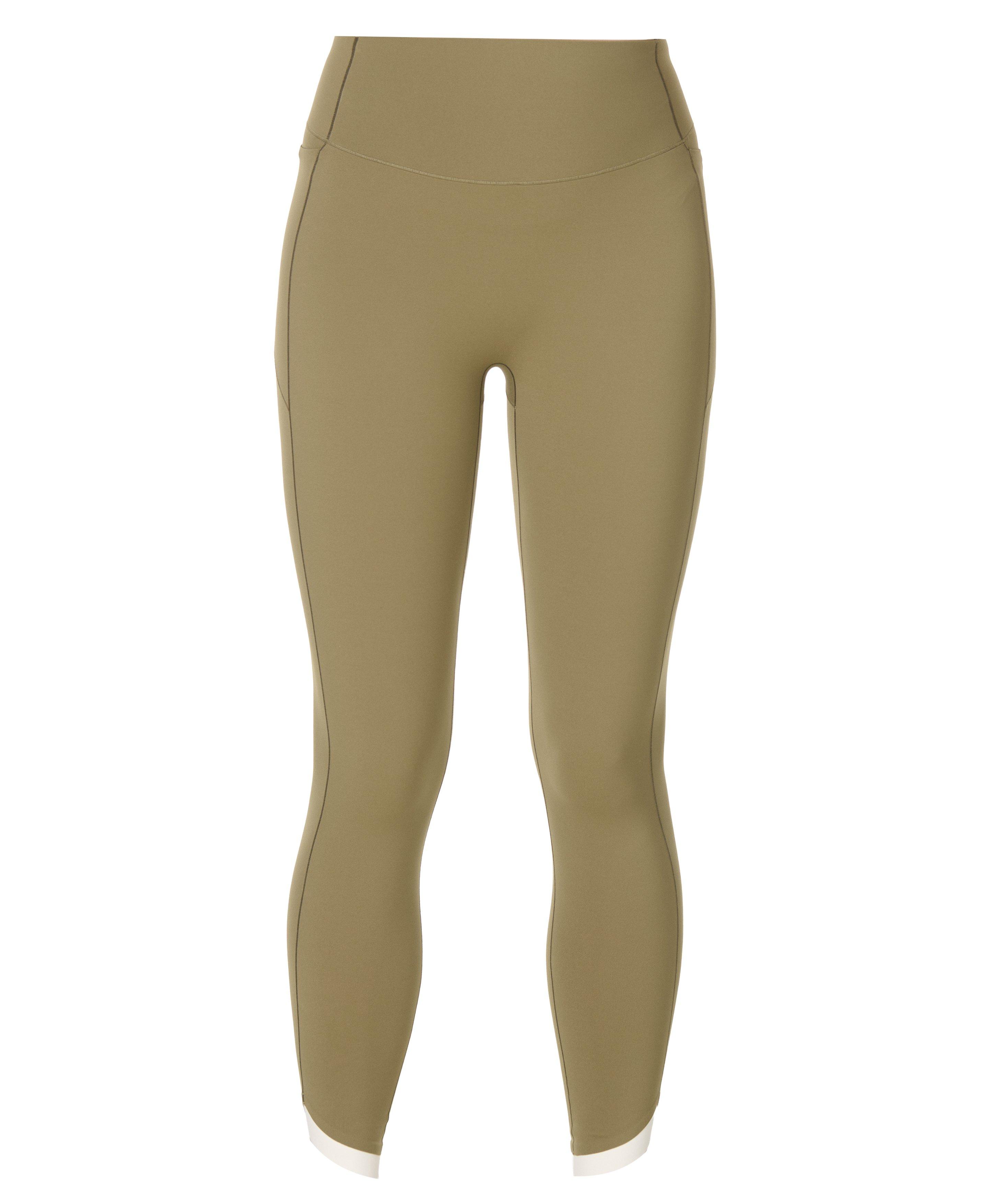 Power Tulip Hem UltraSculpt Leggings - Agave Green Lily White - Full Length
