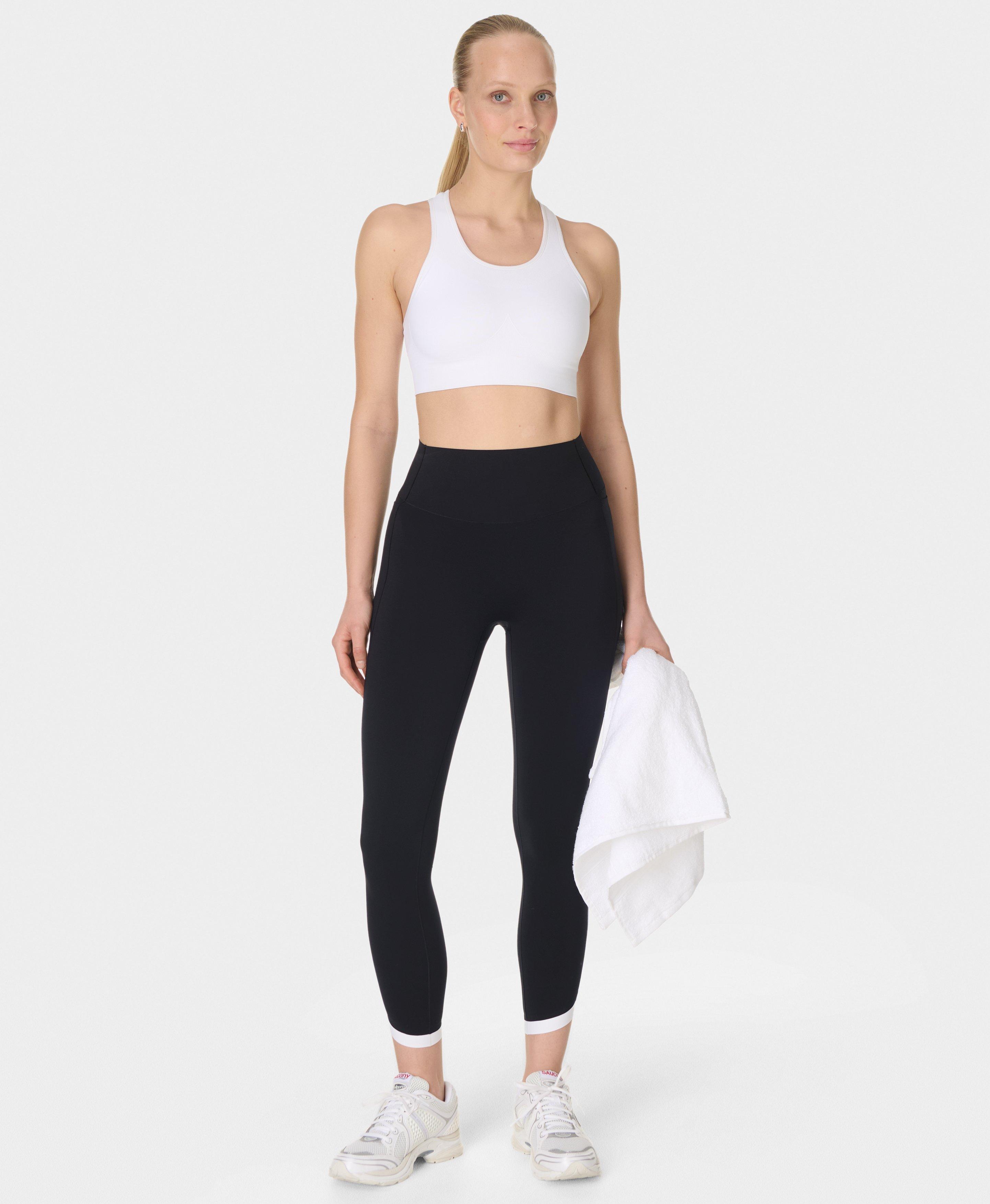 Power 7/8 Tulip Hem UltraSculpt Leggings - Black White - 7/8 Length