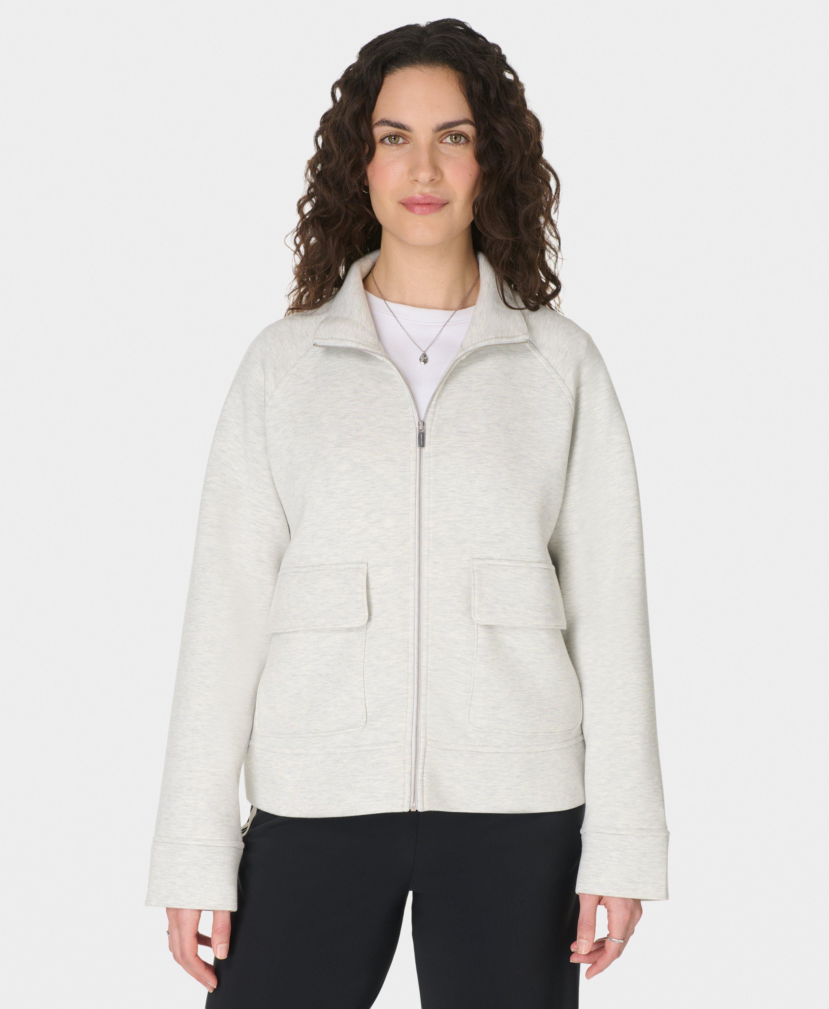 Wind Down Patch Pocket Zip-Up - Ice Grey Marl