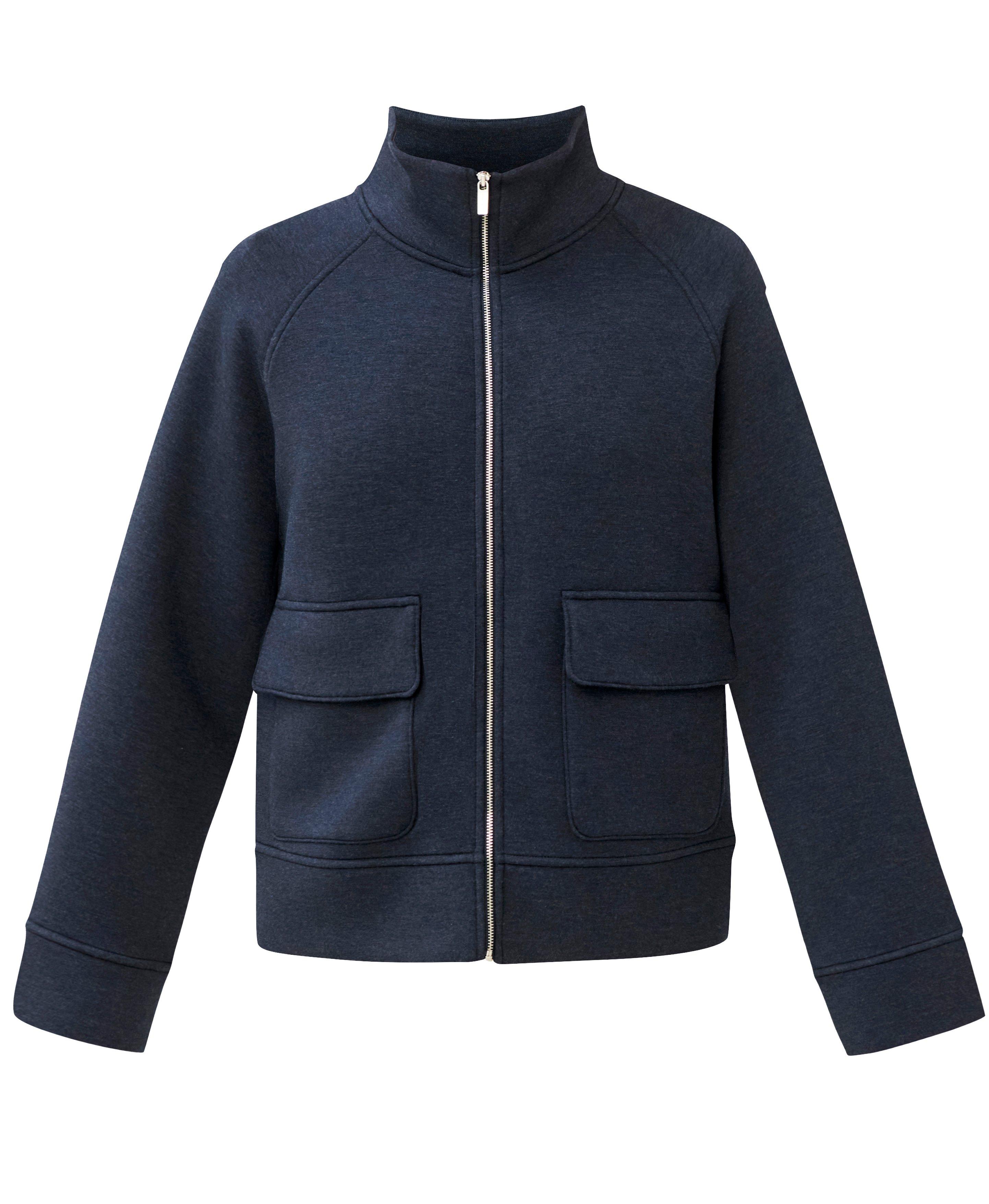Wind Down Patch Pocket Zip-Up - Navy Blue Marl