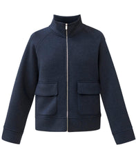 Wind Down Patch Pocket Zip-Up - Navy Blue Marl