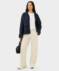 Wind Down Patch Pocket Zip-Up - Navy Blue Marl