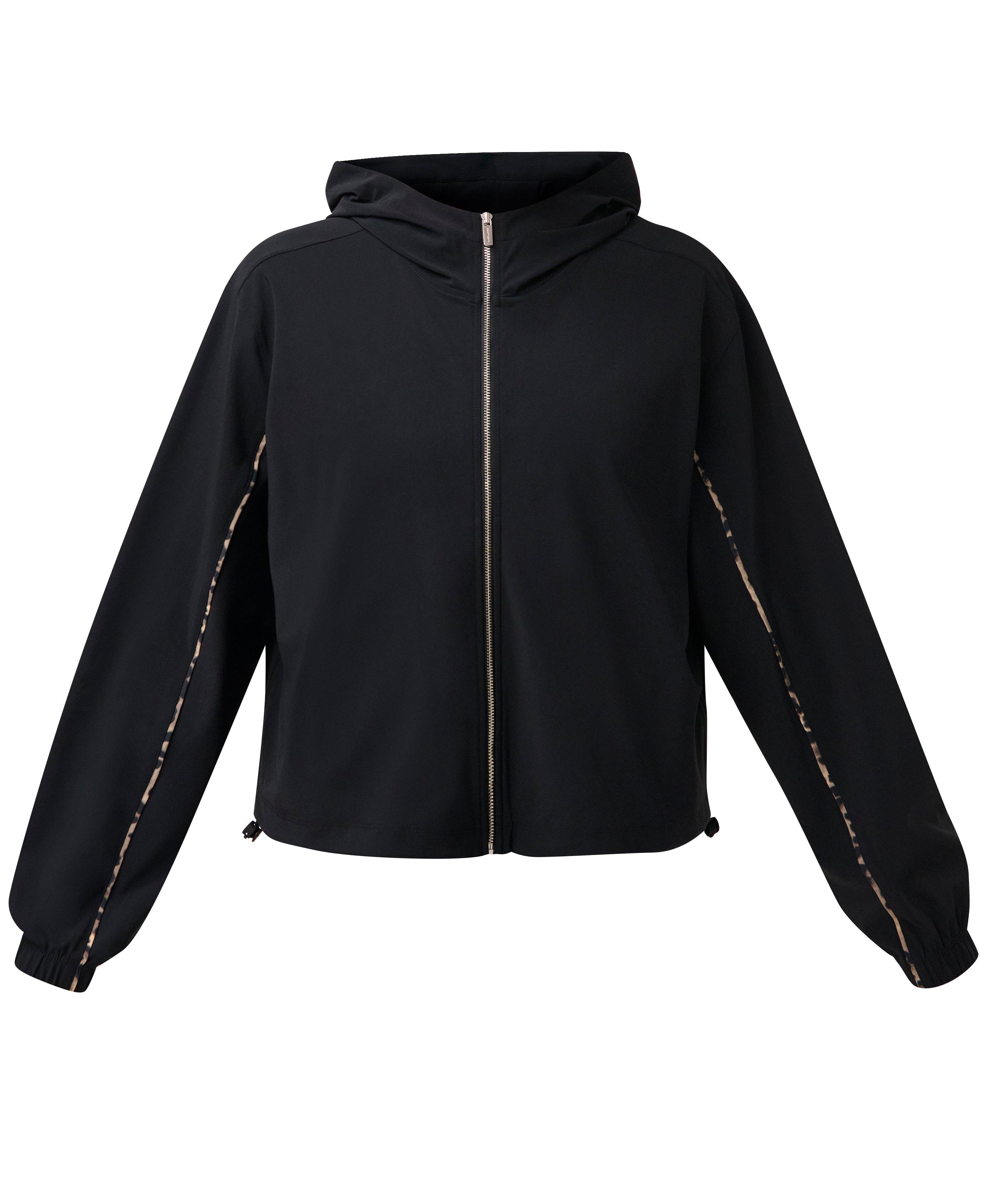 Explorer Cropped Zip-Up - Black Brown Ink Leopard Print