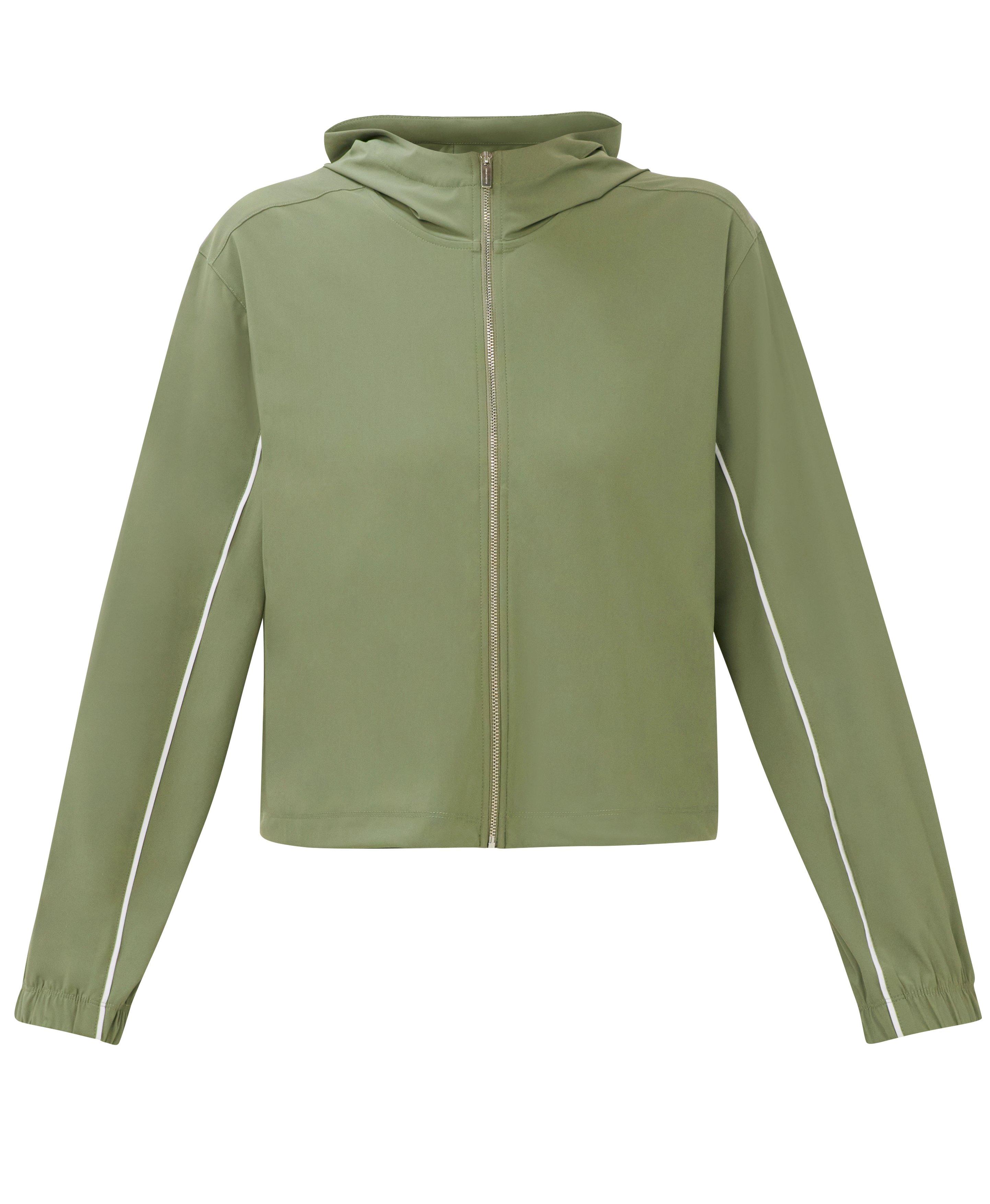Explorer Cropped Zip-Up - Bracken Green Lily White