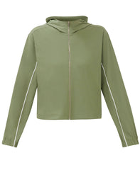 Explorer Cropped Zip-Up - Bracken Green Lily White