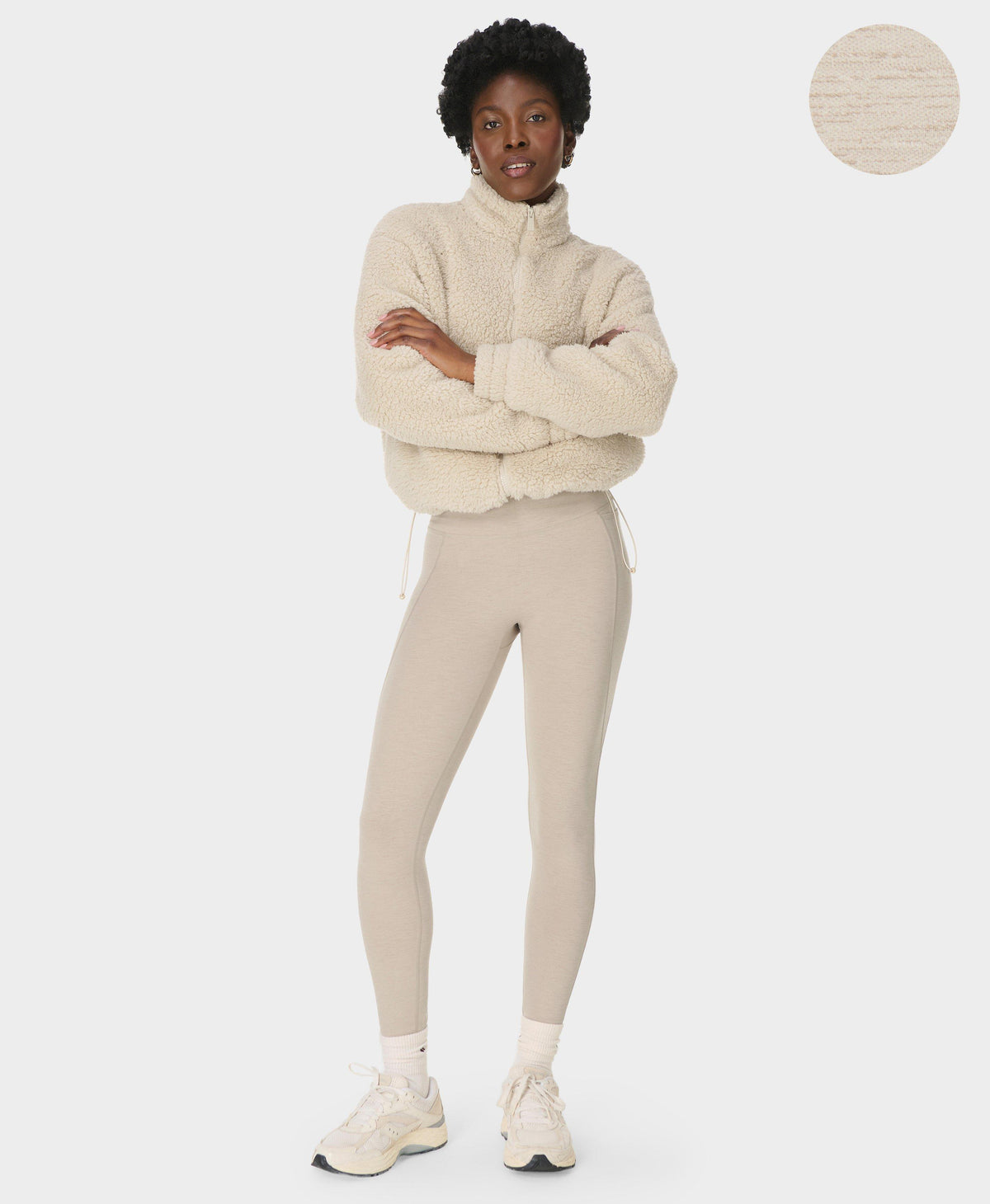 Ultimate Move Marl Leggings - Dusk Beige Marl - Full Length