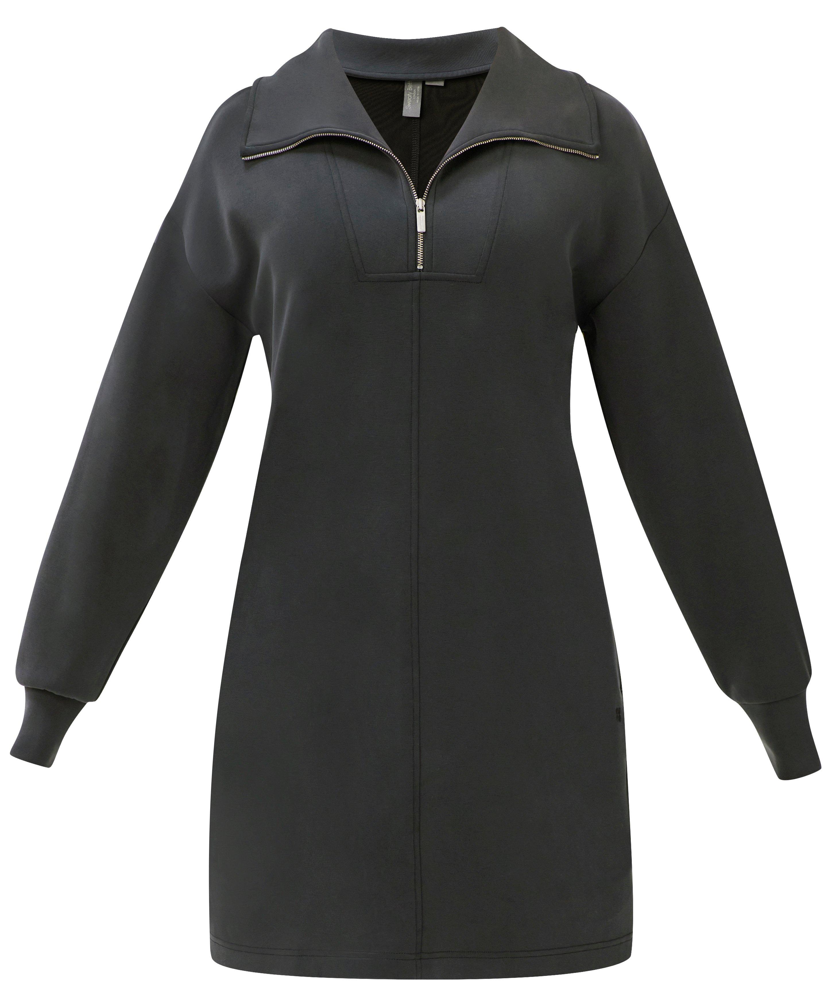Sand Wash Half Zip Dress - Charcoal