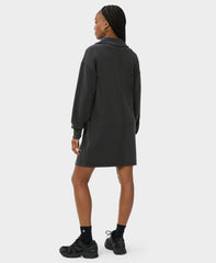 Sand Wash Half Zip Dress - Charcoal