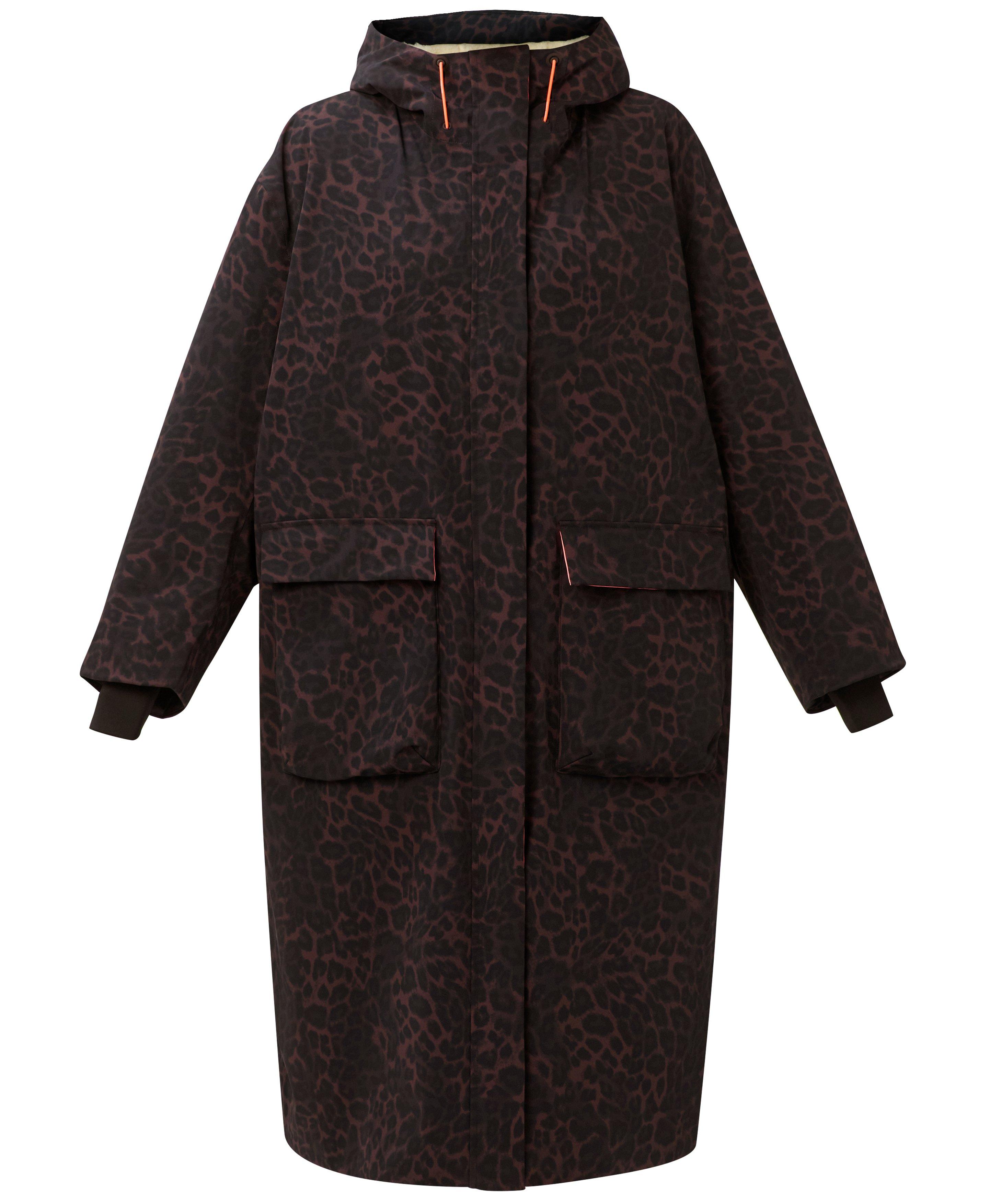 Borg Lined Bathrobe - Brown Leopard Skin Print
