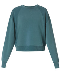 Sand Wash Rib Mix Sweatshirt - Deep Green