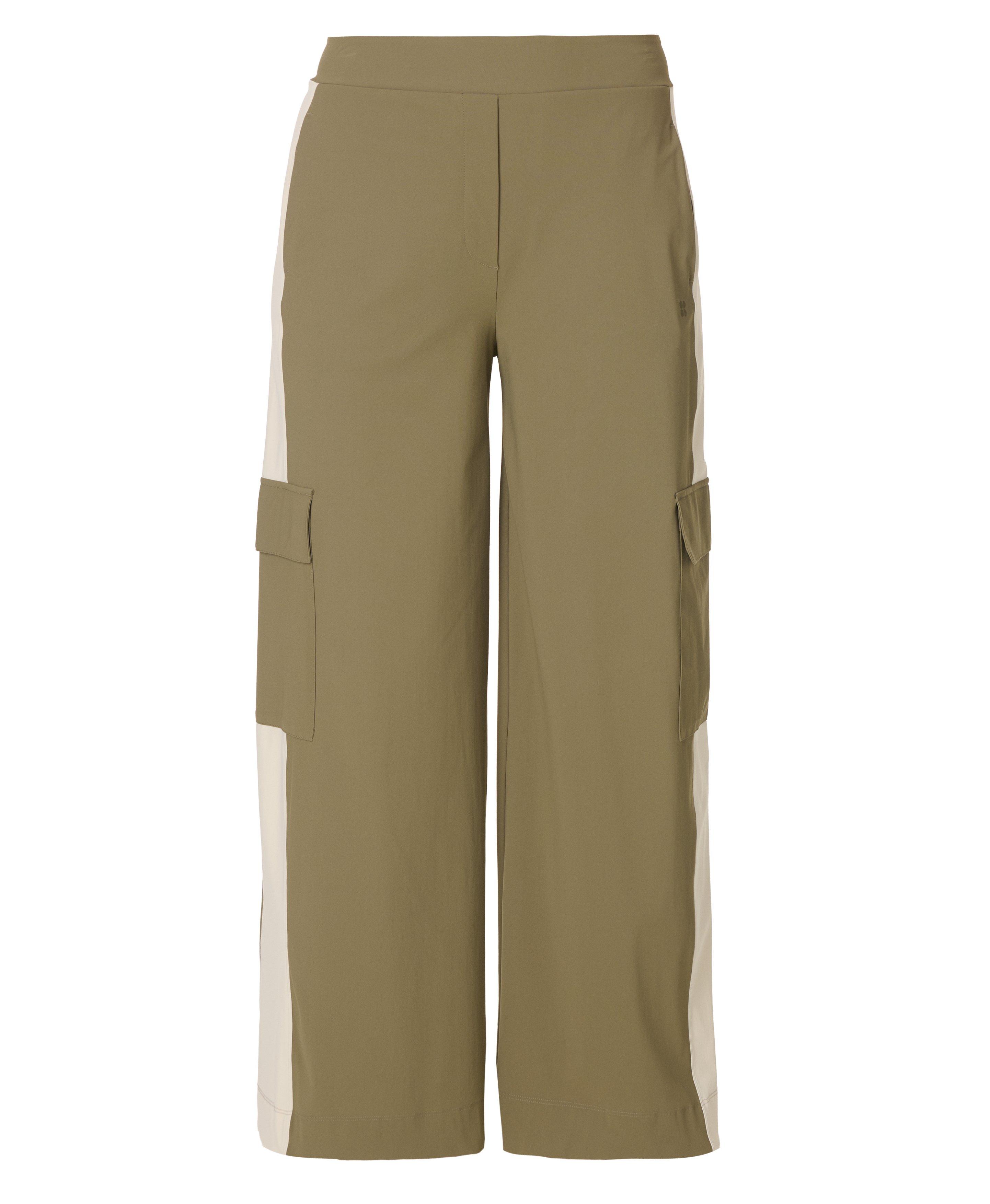 Explorer Wide Leg Cargo Pants - Khaki Brown Pebble Beige