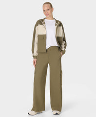 Explorer Wide Leg Cargo Pants - Khaki Brown Pebble Beige