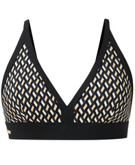 Core Bikini Top - Beige Linked Geo Print