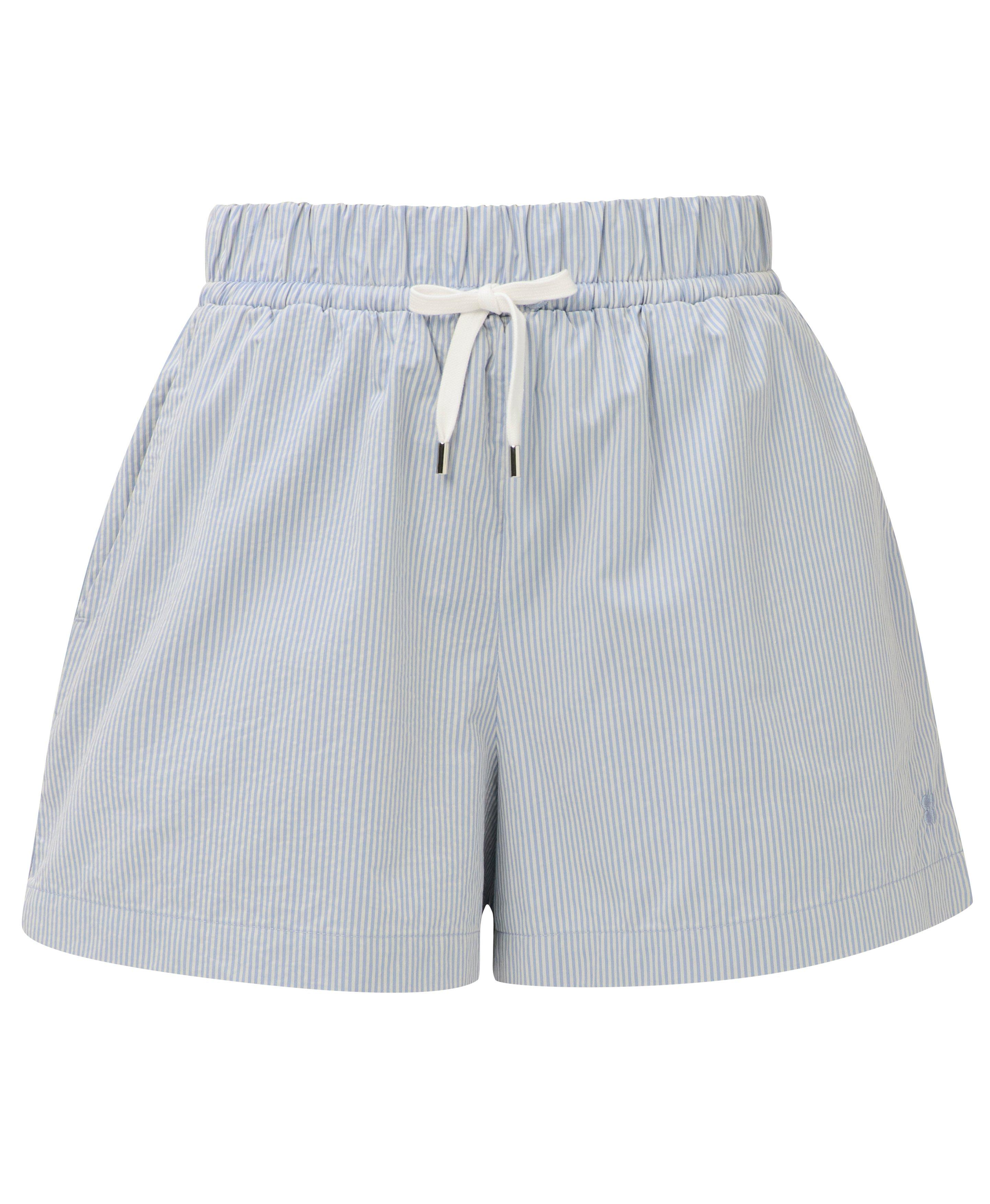 Summer Stripe Shorts - Laguna Blue White Stripe Print - 3" Inseam