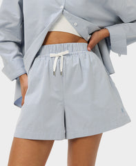Summer Stripe Shorts - Laguna Blue White Stripe Print - 3" Inseam