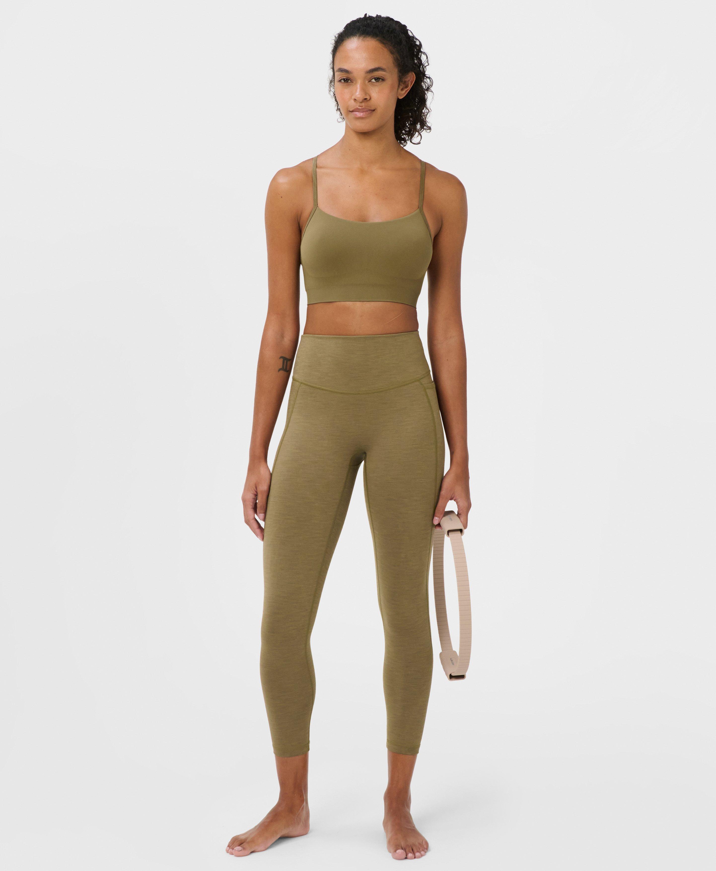 Ultimate Move 7/8 Marl Leggings - Khaki Brown Marl - 7/8 Length