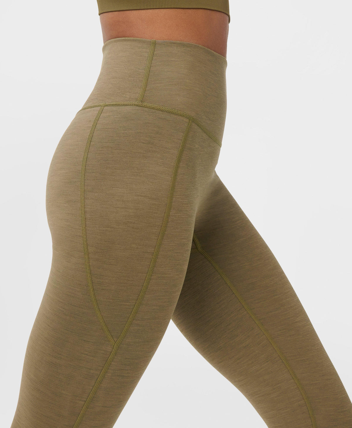 Ultimate Move Marl Leggings - Khaki Brown Marl - Full Length