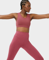 Ultimate Move Marl Leggings - Sienna Pink Marl - Full Length