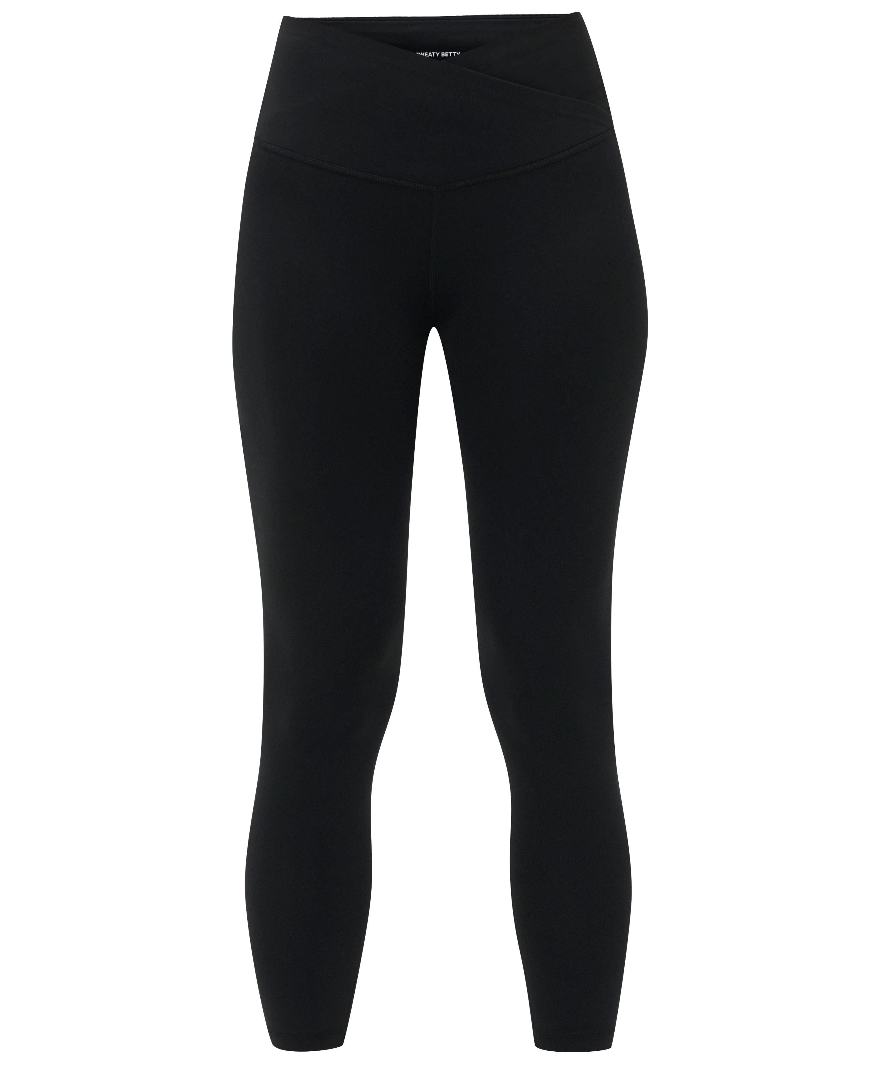 All Day 7/8 Wrap Waist Leggings - Black - 7/8 Length