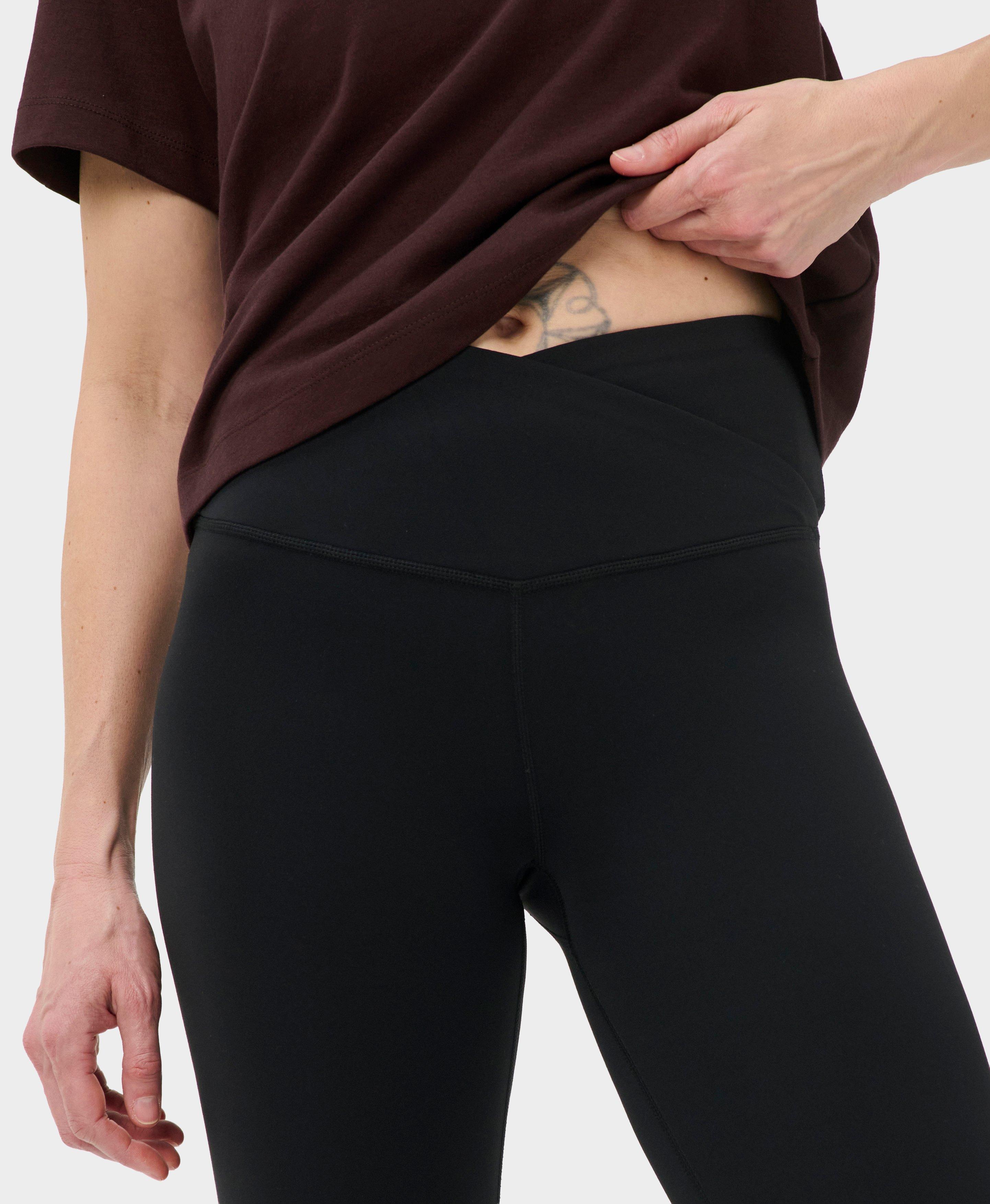 All Day Wrap Waist Leggings - Black - Full Length