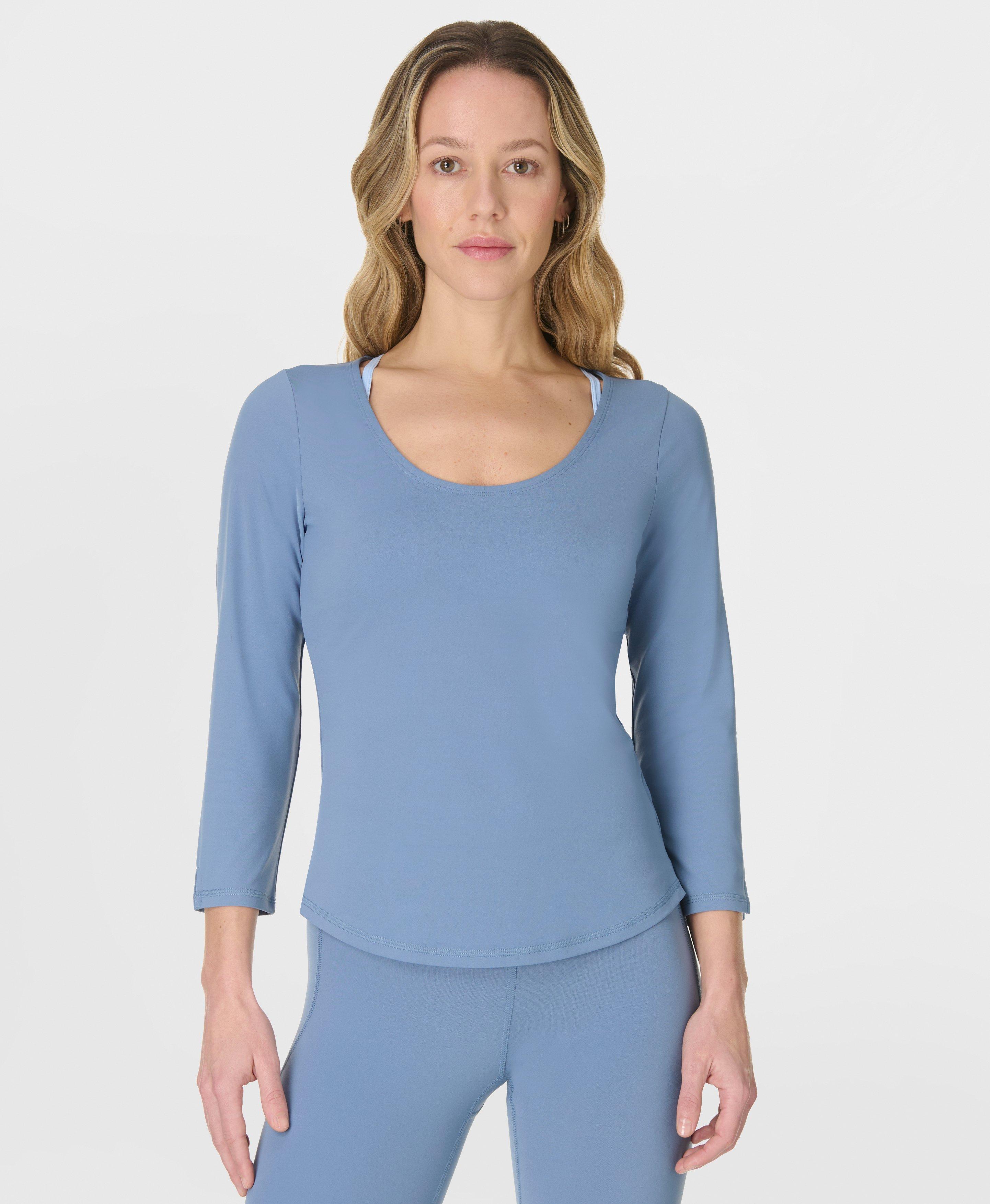 Ultimate Studio Yoga 3/4 Sleeve Tee - Luxe Blue