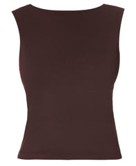 All Day Twist Back Bra Tank - Sable Brown