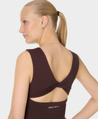 All Day Twist Back Bra Tank - Sable Brown