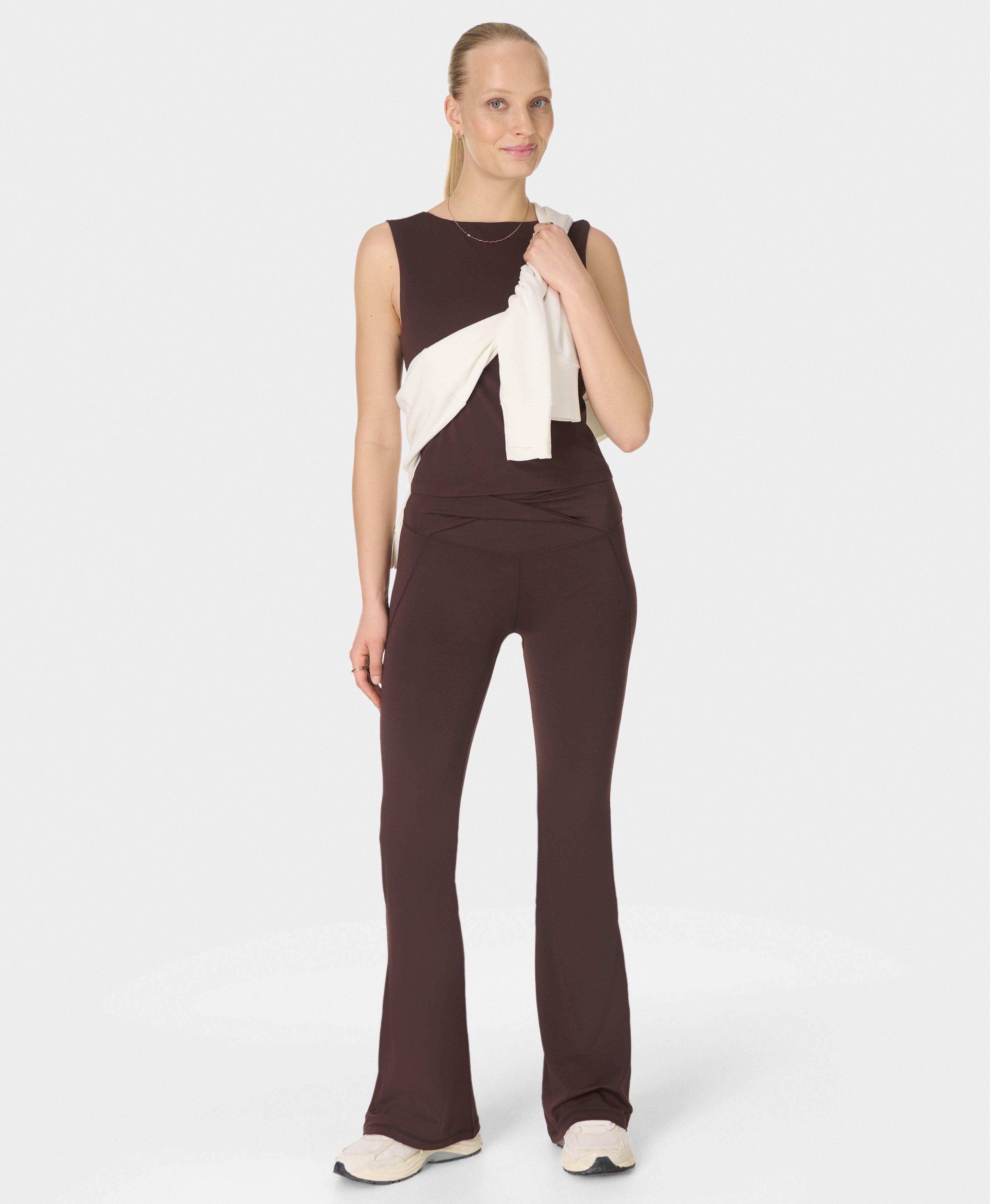 All Day Soft Twist Flared Leggings - Sable Brown
