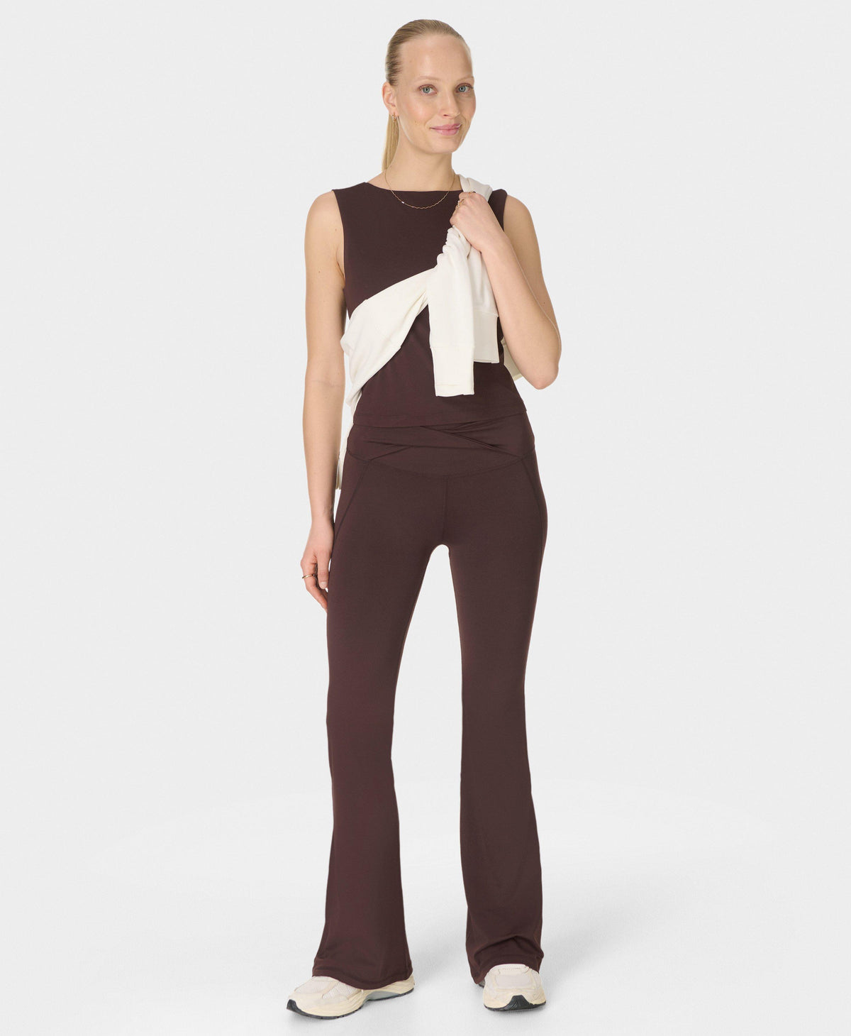 All Day Soft Twist Flared Leggings - Sable Brown