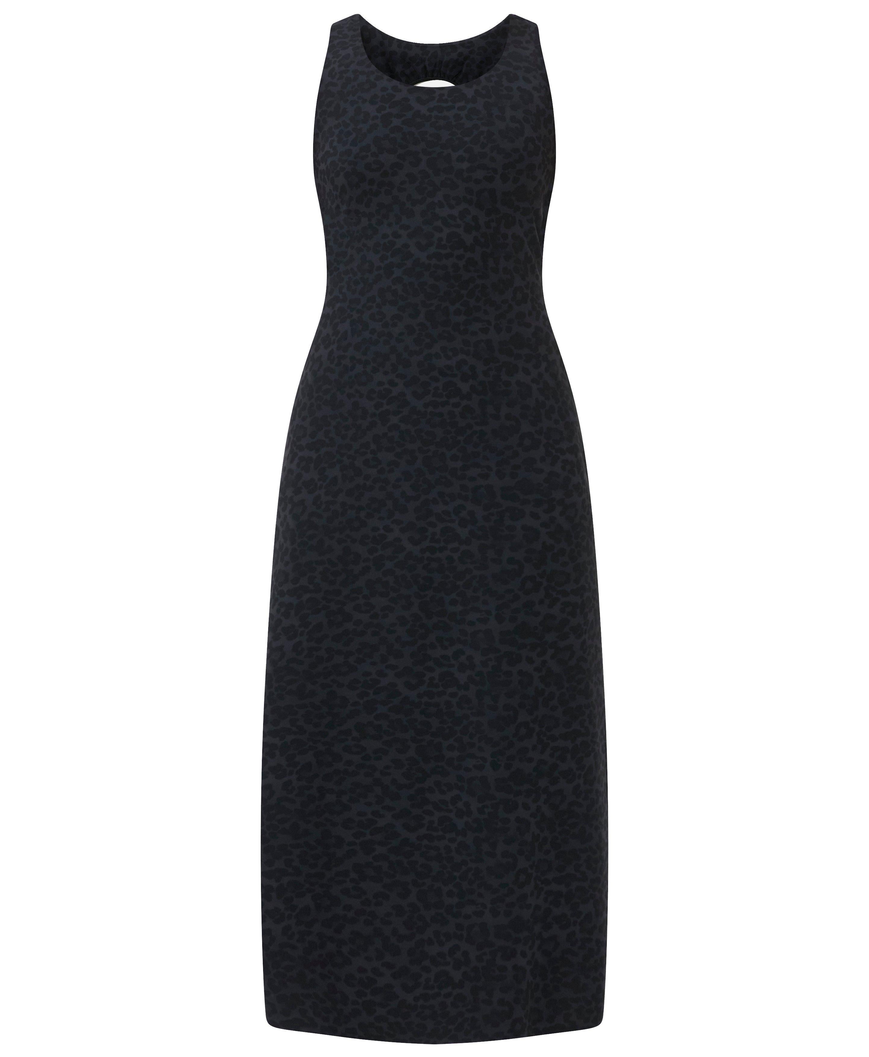 Explorer Back Detail Midi Dress - Black Ink Leopard Print