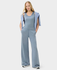 Unwind Wide Leg Pants - Luxe Blue Marl