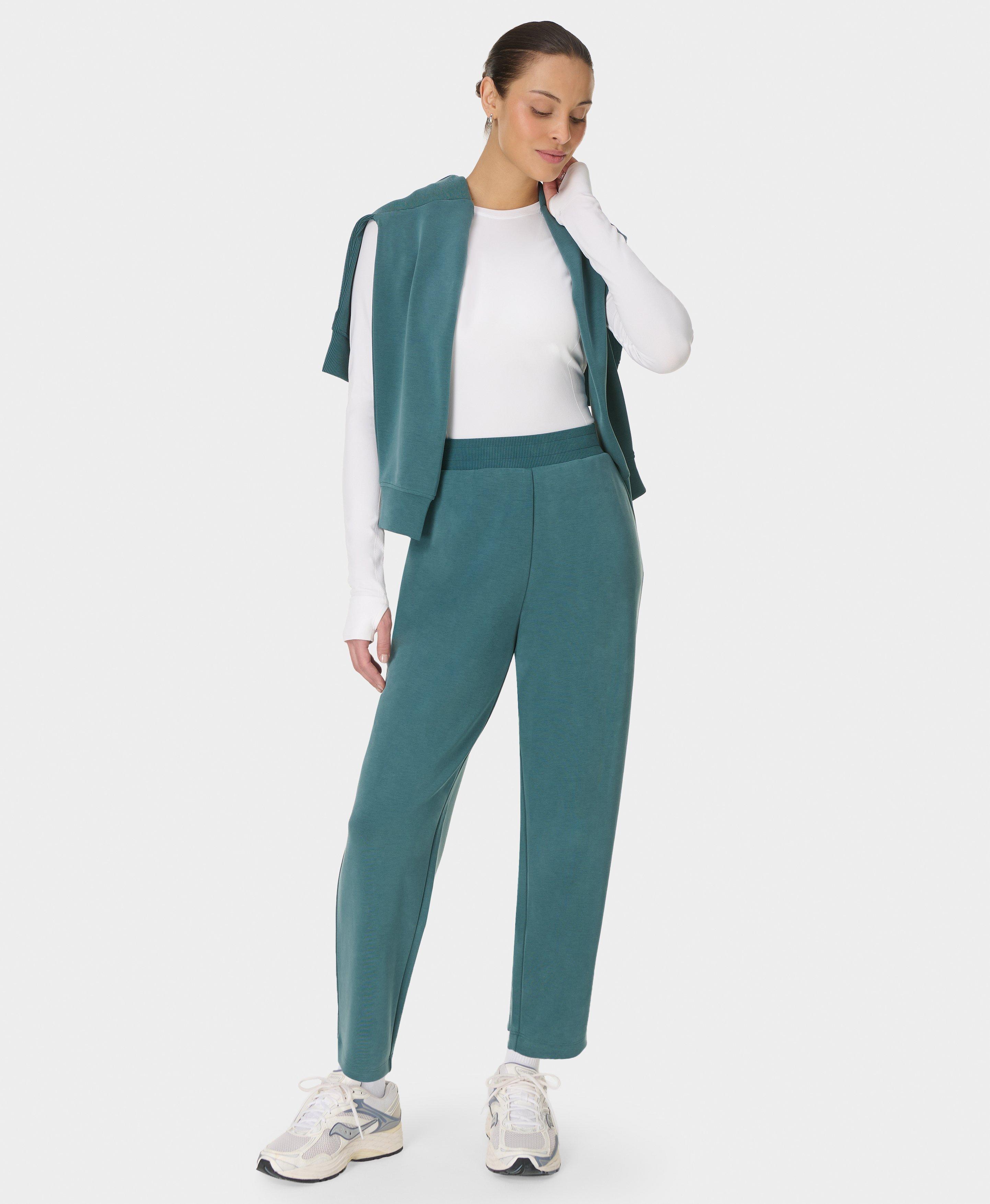 Sand Wash Rib Mix Tapered Track Pants - Deep Green