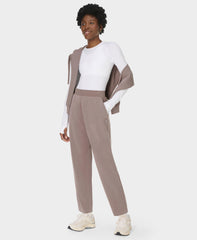 Sand Wash Rib Mix Tapered Track Pants - Taupe Brown
