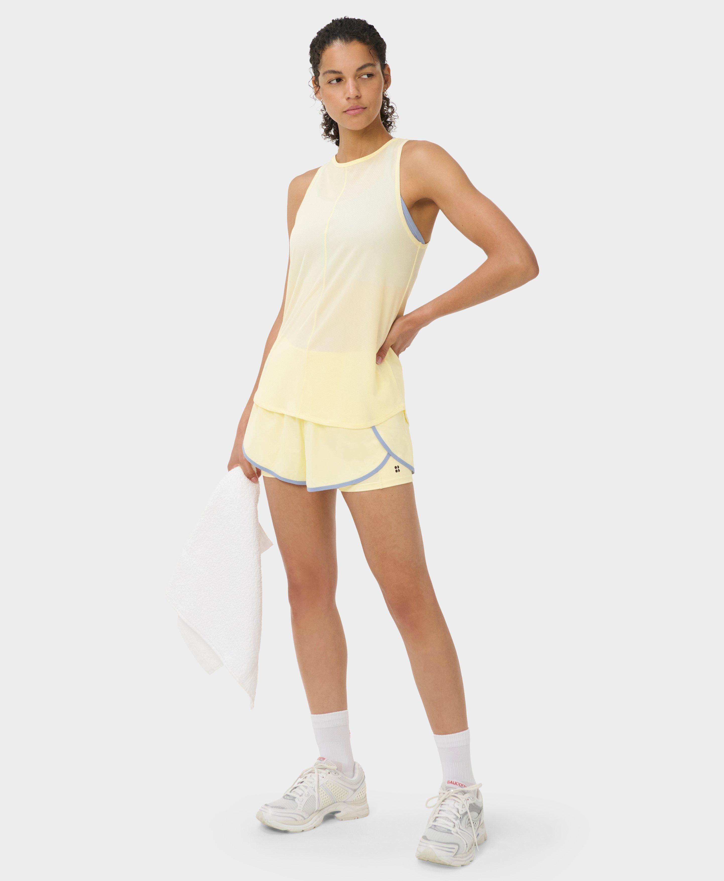 Burnout Stripe Run Tank - Butterscotch Yellow