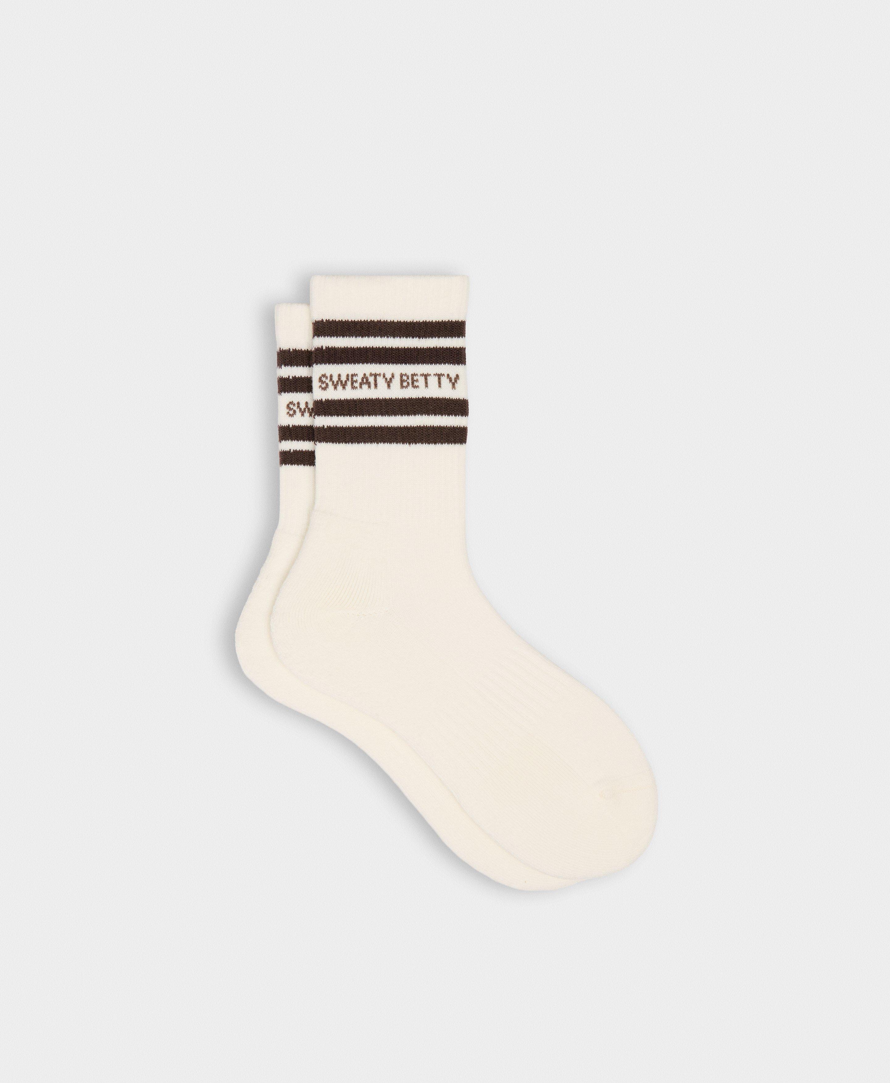 Varsity Slogan Socks - Espresso Brown