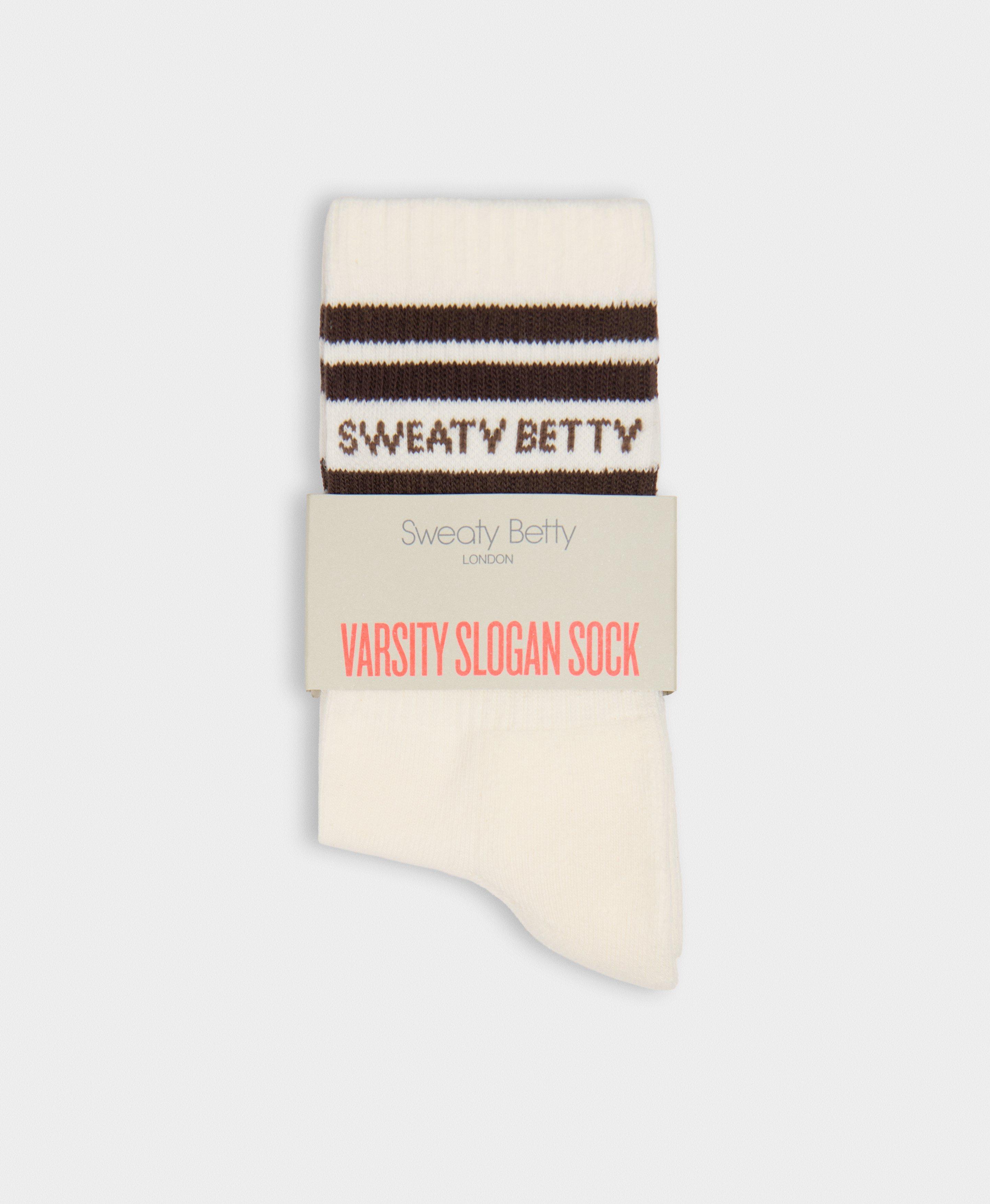 Varsity Slogan Socks - Espresso Brown