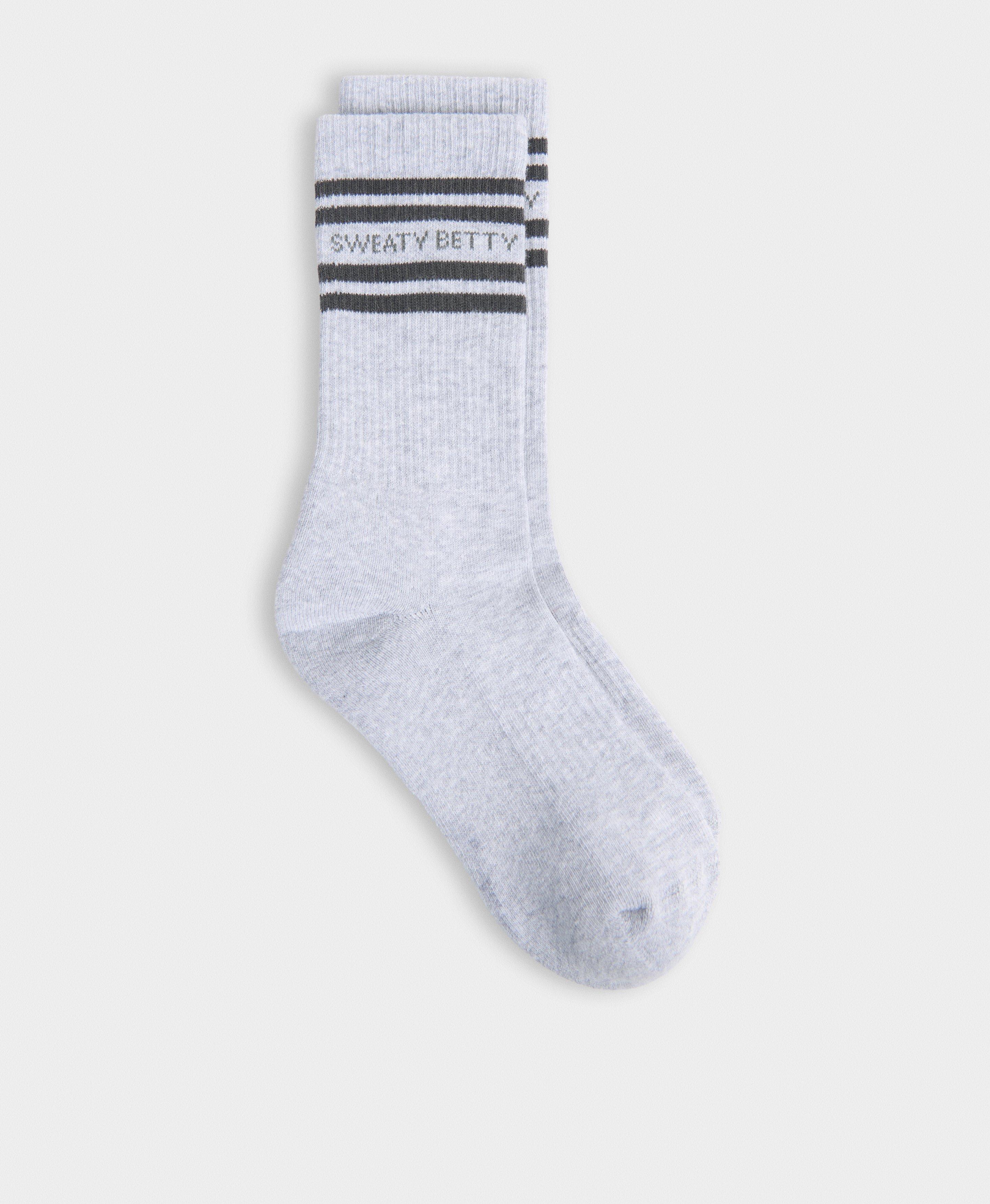 Varsity Slogan Socks - Light Grey Marl