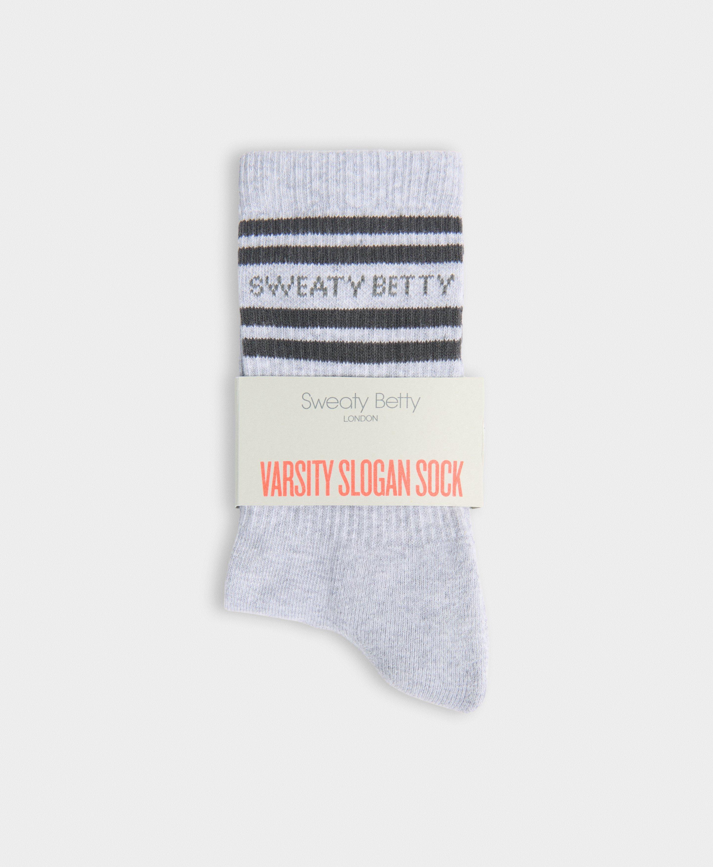Varsity Slogan Socks - Light Grey Marl