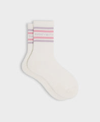Varsity Slogan Socks - Mauve Purple Deco Pink